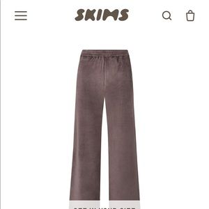 NWT SKIMS velour wide leg pant amethyst - s